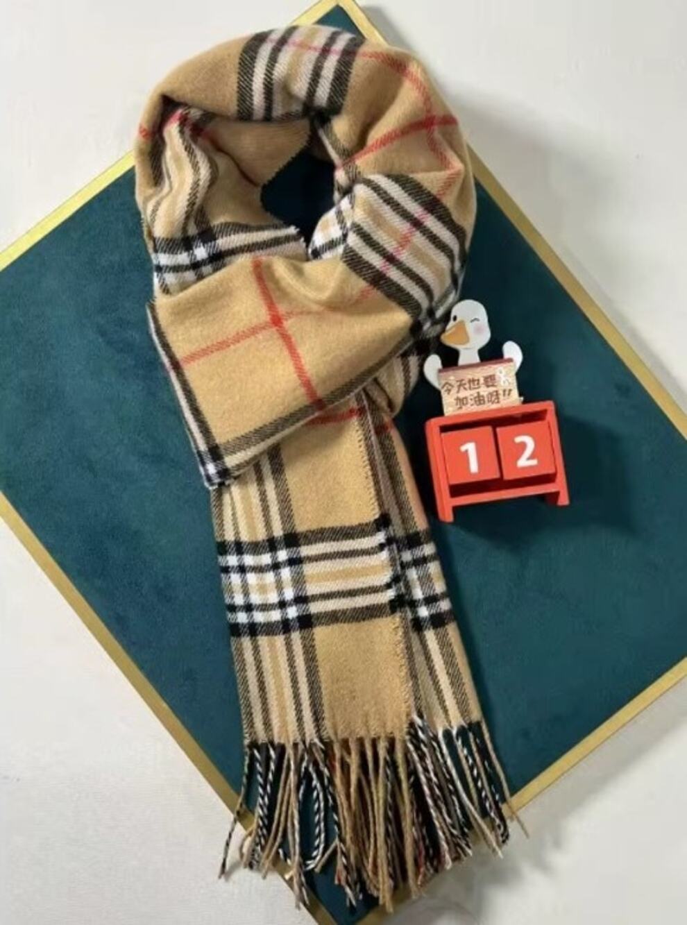Check Style Khaki Plaid Classic Scarf Shawl Wrap
